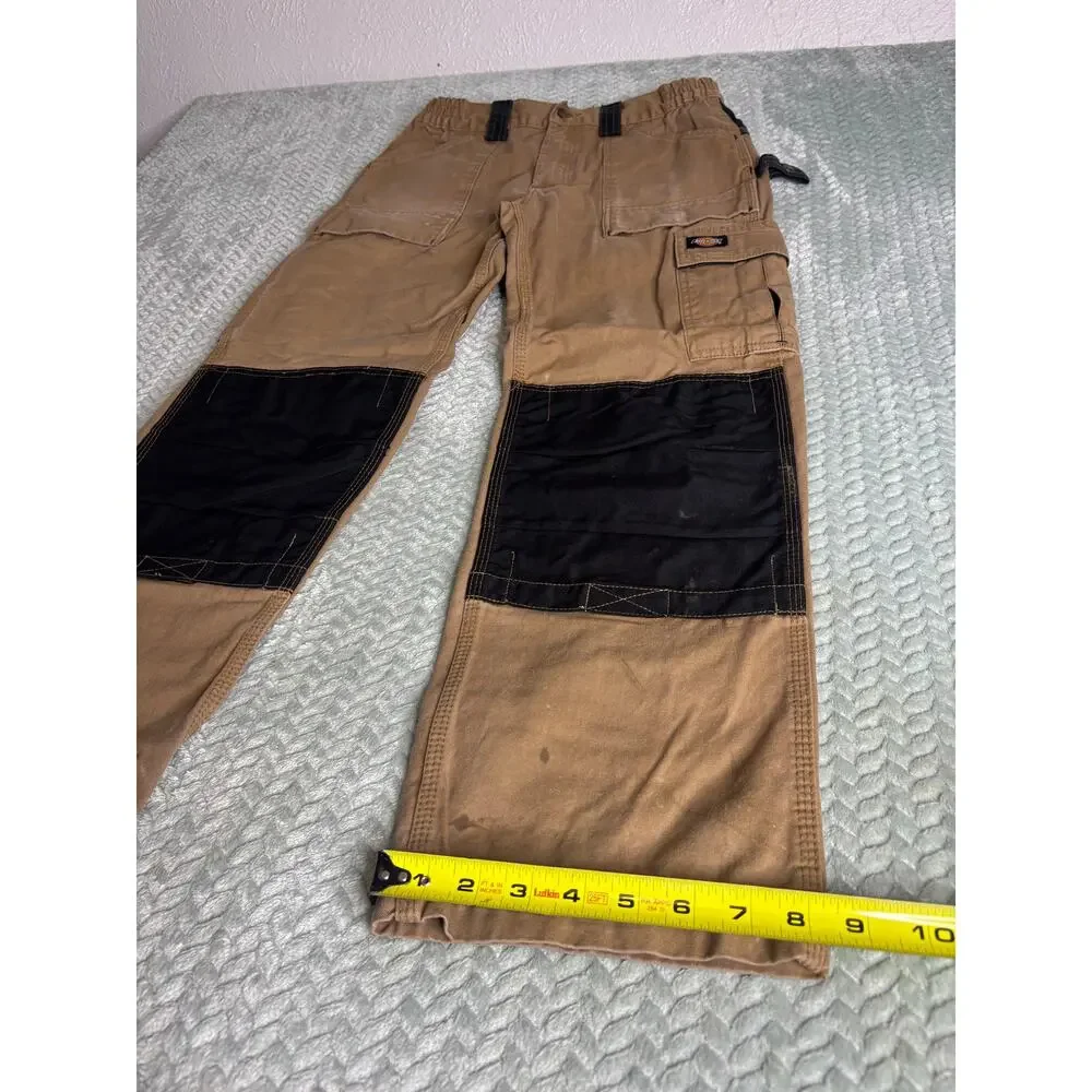 Dickies Double Knee Carpenter Work Pants Brown Black 32 Y2K Distressed